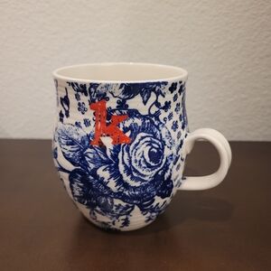 Anthropologie Monogram Letter K Coffee Mug